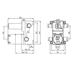 Eca Tiera Ankastre Mat Siyah Banyo Bataryası 2 Parça Set / 3 Yollu (102167305c1-k+102166301c1)