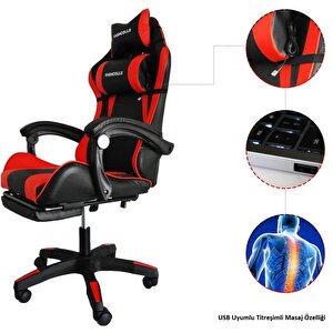 Fashcolle Dynamic Red Masajlı Oyuncu Koltuğu