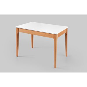 Açelya Mdf Cilalı Açılır Mutfak Masası 70x110 Beyaz