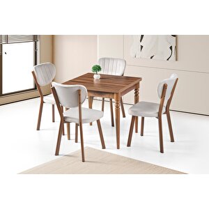 Pınar Star Açılır Mutfak Masa Sandalye Takımı 70x80 Ceviz