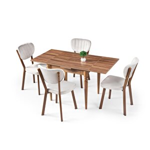 Pınar Star Açılır Mutfak Masa Sandalye Takımı 70x80 Ceviz