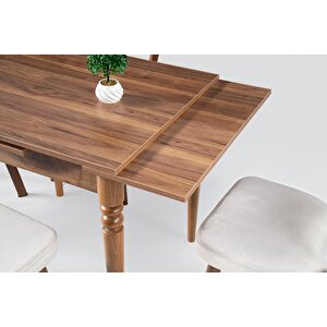Pınar Star Açılır Mutfak Masa Sandalye Takımı 70x80 Ceviz