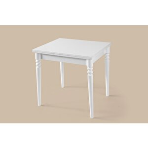Pınar Ahşap Ayaklı Açılır Mutfak Masası 70x80 Beyaz