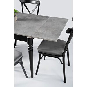 Pınar Ahşap Ayaklı Açılır Mutfak Masası 70x80 Gri