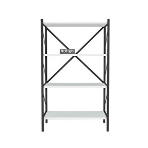 Bofigo Dekoratif 4 Raflı Kitaplık Metal Kitaplık Beyaz