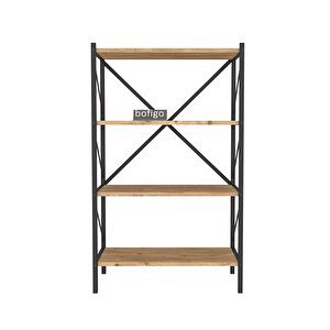 Bofigo Dekoratif 4 Raflı Kitaplık Metal Kitaplık Çam
