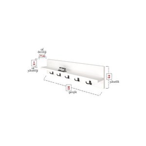 Bofigo Portmanto Duvar Askılığı Elbise Askılığı Beyaz 80 Cm
