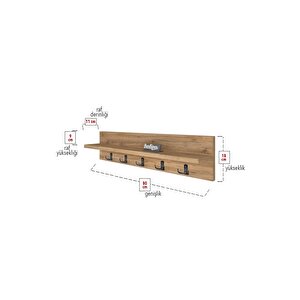 Bofigo Portmanto Duvar Askılığı Elbise Askılığı Çam 80 Cm