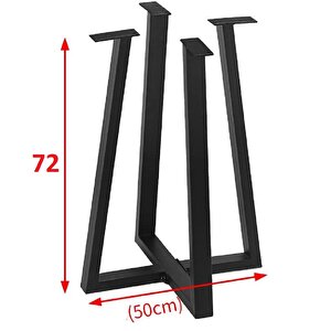 Metal Masa-yemek Masası- Çalışma Masası Ayağı 2 Adet Ayak 72 Cm Mobilya Ayağı
