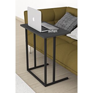 Metal Ayaklı Laptop Sehpası Kahvaltı Masası Çalışma Sehpası Antrasit