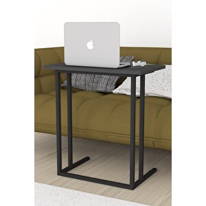 Metal Ayaklı Laptop Sehpası Kahvaltı Masası Çalışma Sehpası Antrasit