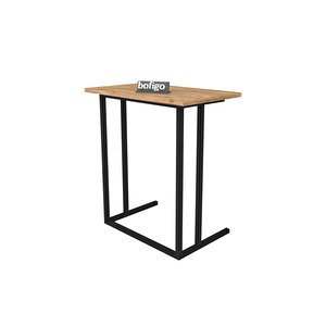 Bofigo Metal Ayaklı Laptop Sehpası Kahvaltı Masası Çalışma Sehpası Çam