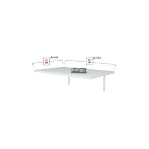 Bofigo 72 X 45 Cm Katlanır Masa Duvara Monte Masa Mutfak Masası Balkon Masası Çalışma Masası