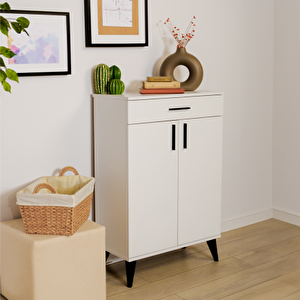 Retro Çok Amaçlı Dolap-beyaz 69x103x34 Cm