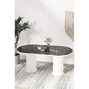 Kiev Ptt Lake Mdf Beyaz Ayakli 80x160 Mutfak Masasi Yemek Masasi
