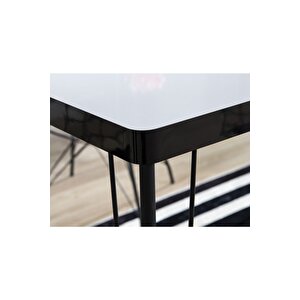 Beren Yemek Masası Takımı-mutfak Masası Takımı-beyaz 80x120 Oval Kenar