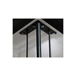 Beren Yemek Masası Takımı-mutfak Masası Takımı-beyaz 80x120 Oval Kenar
