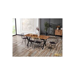 Arzu Doğal Ağaç Kütük Yemek Masası Mutfak Masası 80x180