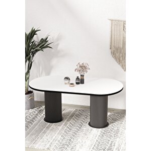 Brita  Ptt Lake Mdf Beyaz Ayakli 80x180 Mutfak Masasi Yemek Masasi
