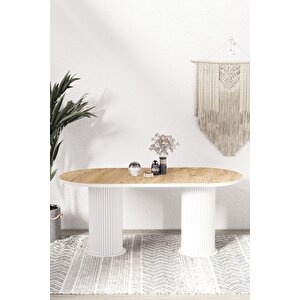 Kiev Ptt Lake Mdf Beyaz Ayakli 80x140 Mutfak Masasi Yemek Masasi