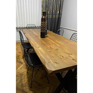Berra 80x180 Doğal Ağaç Kütük Masa Yemek Masası ( Tek Masa )