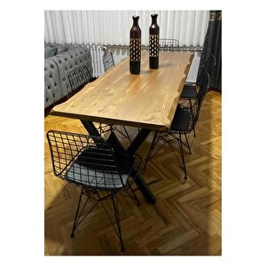 Berra 80x180 Doğal Ağaç Kütük Masa Yemek Masası ( Tek Masa )