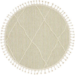 Elit 02 Bej Bukle Halı Hav Toz Vermez Antre Mutfak Halısı Etnik Örgü Desen yuvarlak halı 80x80 cm
