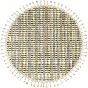 Elit 17 Bej Bukle Halı Hav Toz Vermez Antre Mutfak Halısı Etnik Örgü Desen yuvarlak halı 80x80 cm