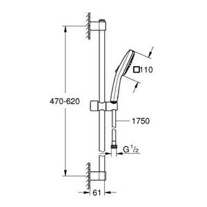 Grohe Tempesta Cube 110 Duş Seti 2 Sprey - 26748003