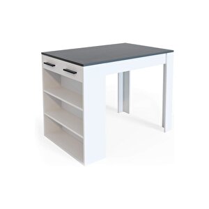 Infınıty Mutfak Adası Mutfak Masası Beyaz-antrasit-120 Cm