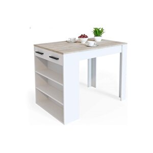 Infınıty Mutfak Adası Mutfak Masası Beyaz-120 Cm
