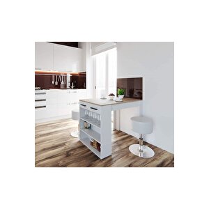 Infınıty Mutfak Adası Mutfak Masası Beyaz-120 Cm