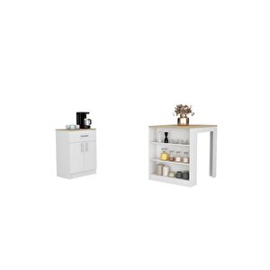 Tanya 2li̇ Set - Mutfak Masasi-mutfak Adasi-120 Cm-çekmeceli̇ Alt Modül