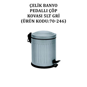 Çelik Banyo Pedallı Çöp Kovası 5lt Gri (model No: 70-246)
