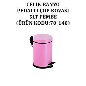 Çelik Banyo Pedallı Çöp Kovası 5lt Pembe (model No: 70-140)