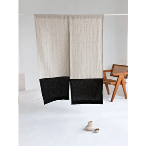 Japon Perde Siyah-bej 90x180 Cm