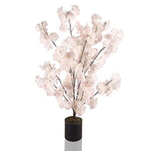 Yapay Ağaç Bahardalı Ağacı Ağacı Japon Kiraz Çiçeği Saksılı Pembe Açık 90x60cm