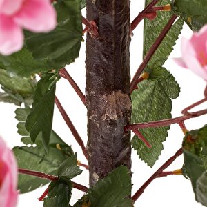 Yapay Ağaç Bahardalı Ağacı Pembe Japon Kiraz Çiçeği Sakura Çiçeği 127x70cm Siyah Plastik Saksılı