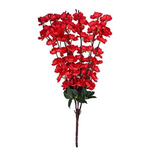 Yapay Çiçek Bahardalı Japon Kiraz Çiçeği 7 Dallı 57cm Kırmızı