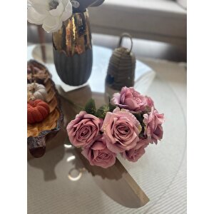 Yapay Çiçek 7li Gül Demeti 40*30cm 1.kalite Büyükboy Gülkurusu Pembe