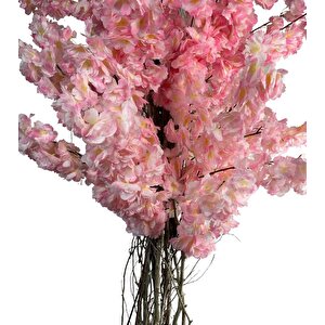 Yapay Ağaç Pembe Sakura Bahardalı Ağacı Siyah Uzun Kumsal Vazoda 200cm