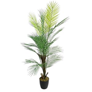 Yapay Ağaç Areka Ağacı Palmiye Ağacı Salon Bitkisi Doğal Palmiye Lifi Gövde 130 Cm 20 Yaprak