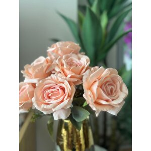 Yapay Çiçek 7li Gül Demeti 40*30cm 1.kalite Büyükboy Yavruağzi