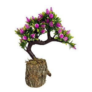 Bonsai Dekoratif Yapay Ağaç Pembe Kozalaklı Sedir Ağacı Bonzai 30cm
