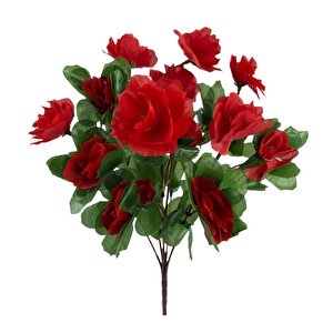 Yapay Çiçek Kırmızı Açelya Demeti 7 Dallı 33*20cm