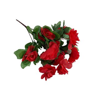 Yapay Çiçek Kırmızı Açelya Demeti 7 Dallı 33*20cm