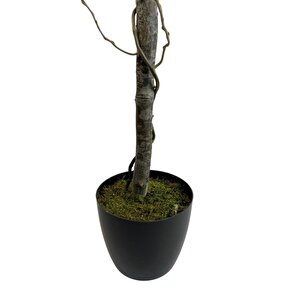 Yapay Ağaç Bahardalı Ağacı Sarı Japon Kiraz Çiçeği Sakura Çiçeği 127x70cm Siyah Plastik Saksılı