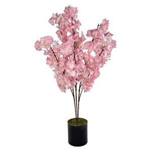 Yapay Ağaç Pembe Bahardalı Ağacı 80 Cm Ağacı Japon Kiraz Çiçeği Saksılı