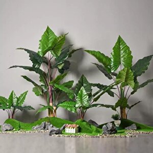 Yapay Ağaç Dev Fil Kulağı Taro Ağacı 170 Cm 11 Yaprak