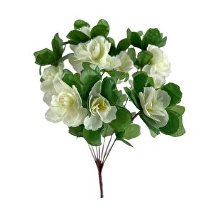 Yapay Çiçek Beyaz Açelya Demeti 7 Dallı 33*20cm